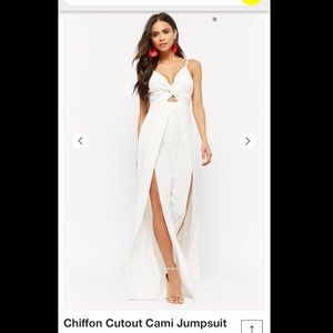 Forever 21 Chiffon Cutout Cami Jumpsuit